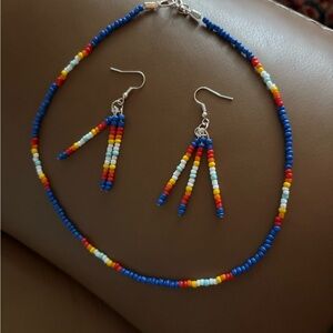 Colorful Beaded Necklace and Earring Set